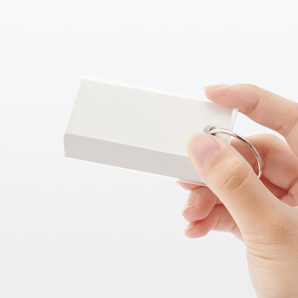 MUJI KEY RING FLASH WORD CARDS (100 Sheets x 5 pcs) Set