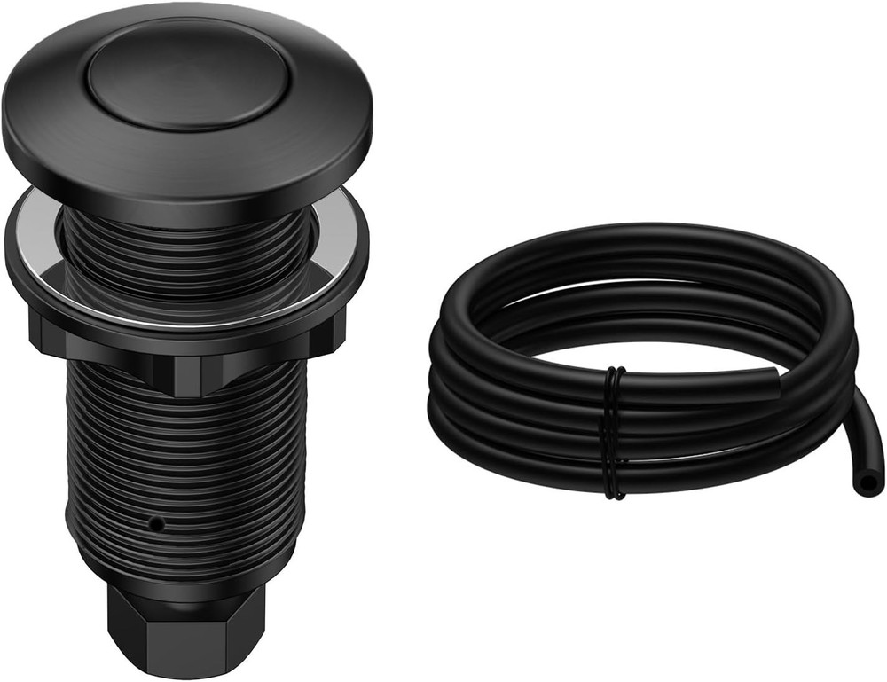 Air Activated Sinktop Switch Push Button for Garbage Disposal, Matte Black with