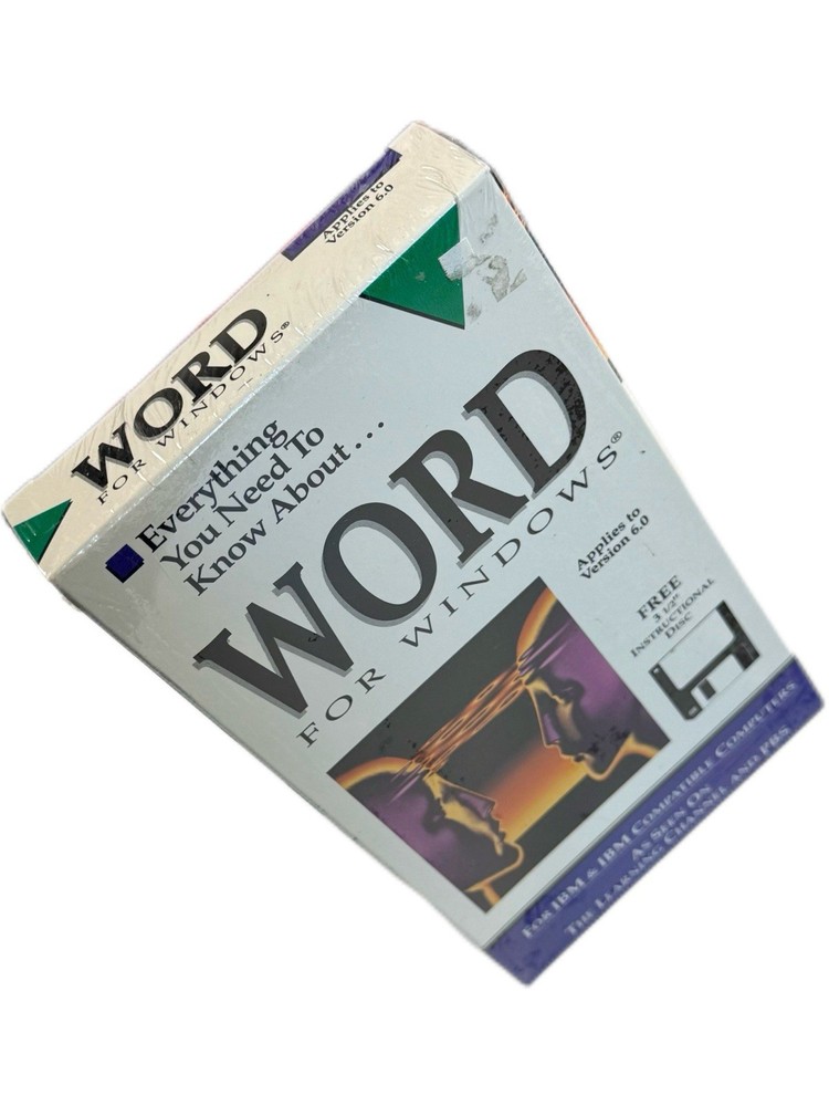 Sealed vintage instructional software for Microsoft Word for Windows 6.0
