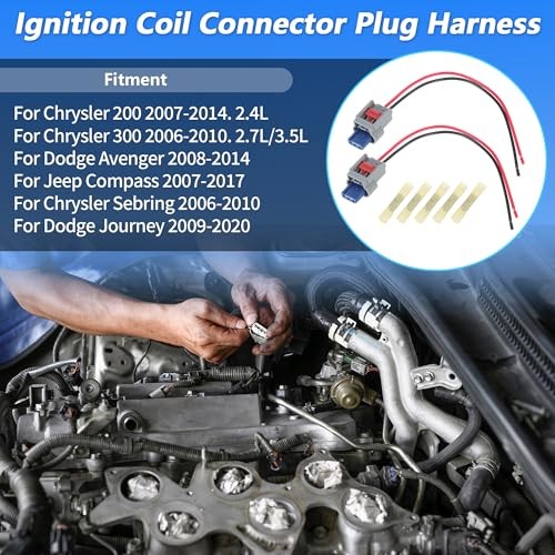 2Pcs Ignition Coil Connector Plug Harness for Chrysler 200 2007-2014 2 Set
