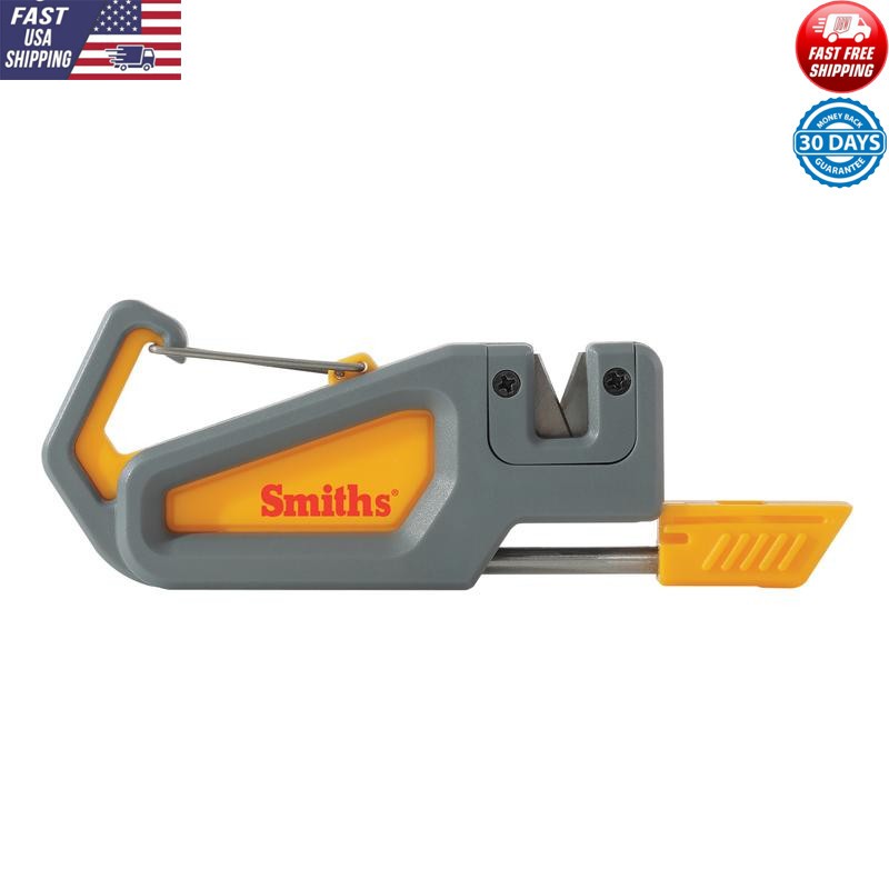 Compact Knife Sharpener Fire Starter Survival Multi-Tool W/ Whistle Carabiner US