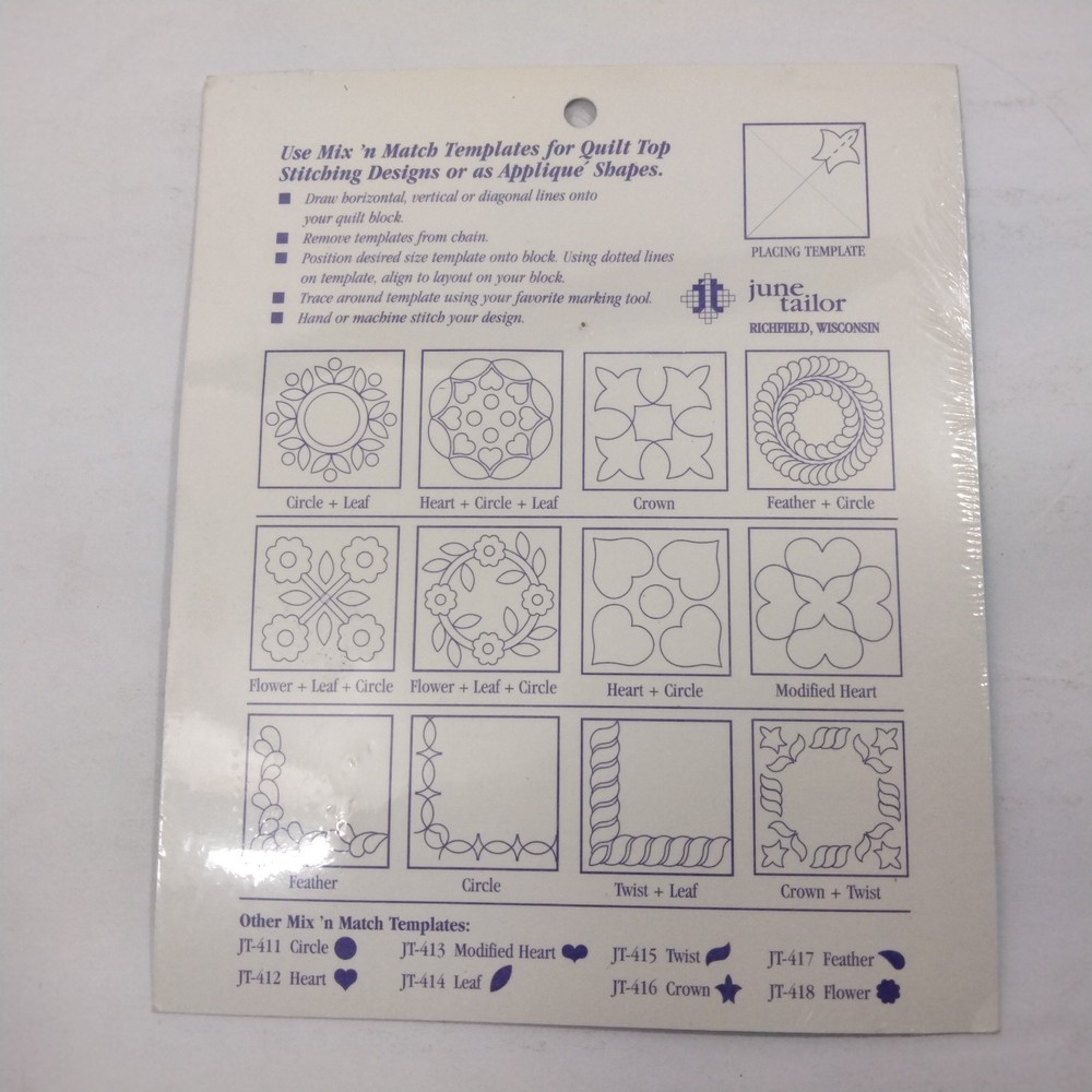 June Taylor Templates For Quilters