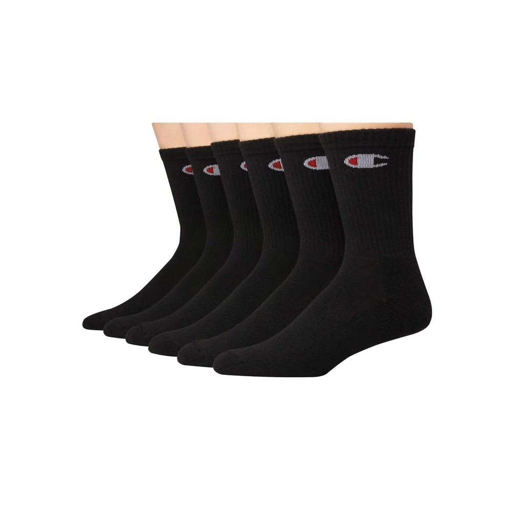 Champion Men's Crew Socks Gift Box, 6 Pack (size 6-12)