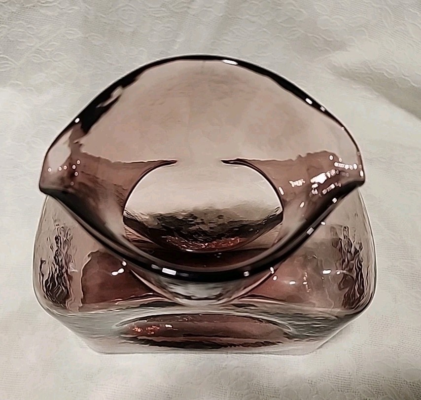 Blenko Glass Orchid Double Spout Pitcher Water Bottle #384 MCM