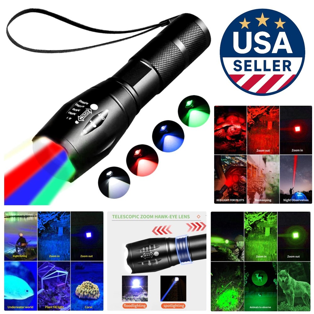 Compact Rechargeable Flashlight with 4 Color Modes – Perfect for Every Adventure