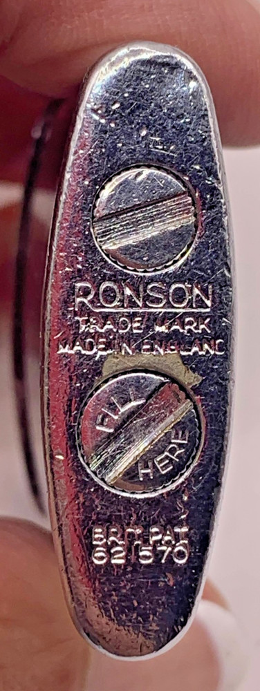 Vintage Ronson Butane Lighter Engraved Initials "BL" Made in England