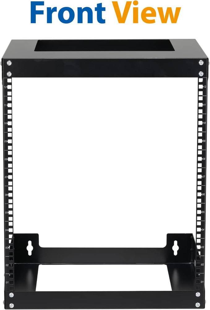 12U Wall Mount Rack Open Frame 19 Inch Server Equipment 2 Post Network Cabinet 1