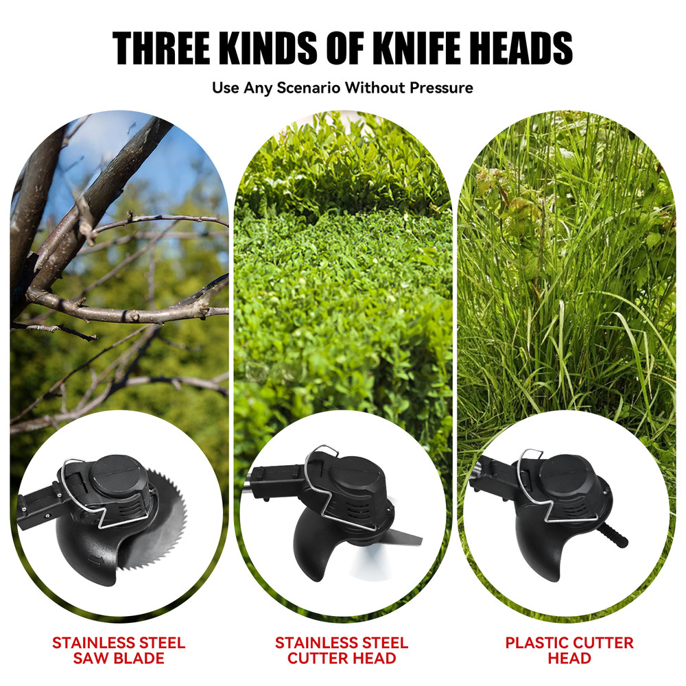 Cordless Grass String Trimmer Cutter Electric Weed Whacker Lawn Mower +2 Battery