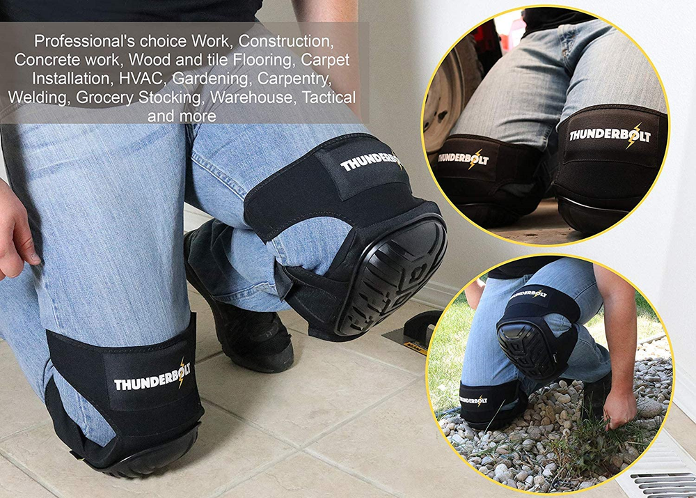 2 Professional Knee Pads Guard Comfortable Hinged Gel Work Flooring Construction
