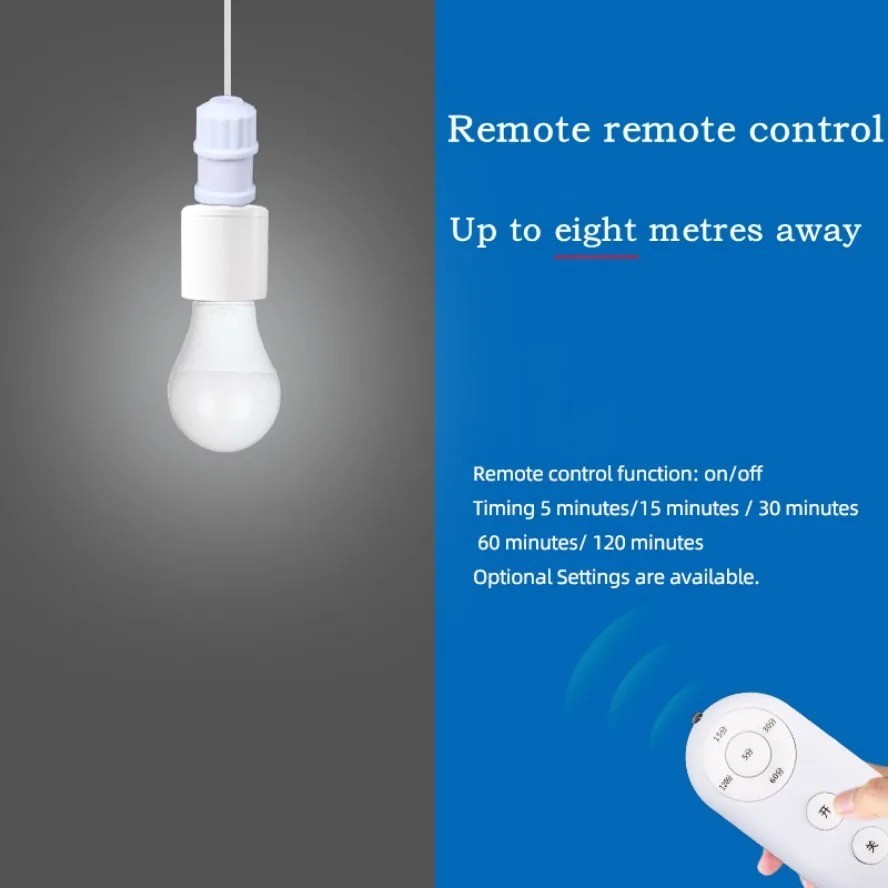 Wireless Remote Control Light Lamp E27 Screw Bulb Base Holder Cap Socket Switch