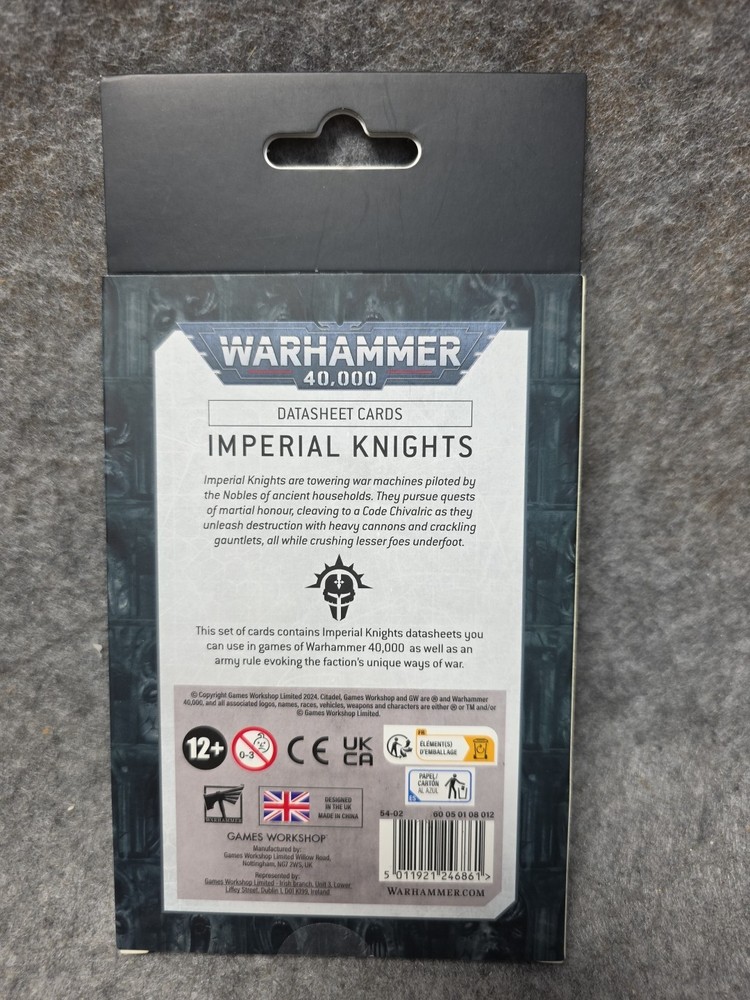 Datasheet Cards: Imperial Knights 10th Edition Warhammer 40K
