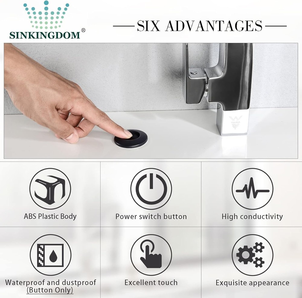 Garbage Disposal SinkTop Air Switch Kit with Long ButtonBrass