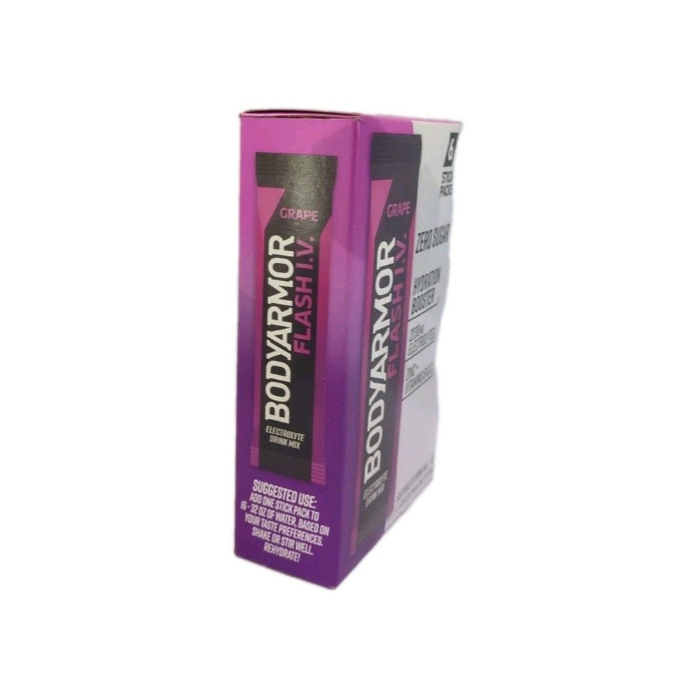 BODYARMOR Flash IV Electrolyte 6 Packets Grape - Zero Sugar - Hydration Booster