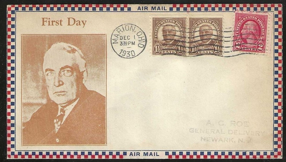 1930 HARDING Coil Pair FDC #686 Mellone #3a - ROESSLER Cachet