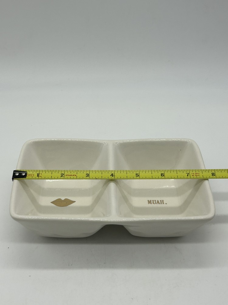 Rae Dunn MUAH & LIPS Divided Dish