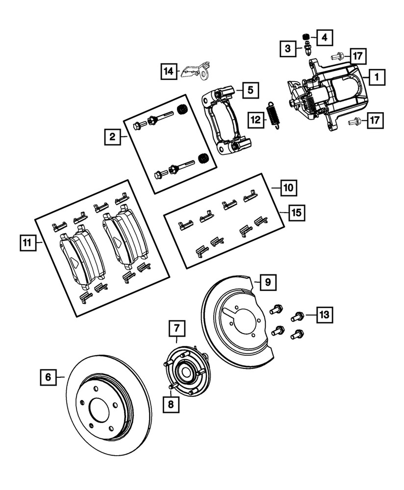 Genuine Mopar Disc Brake Caliper Assembly Left 68144207AC