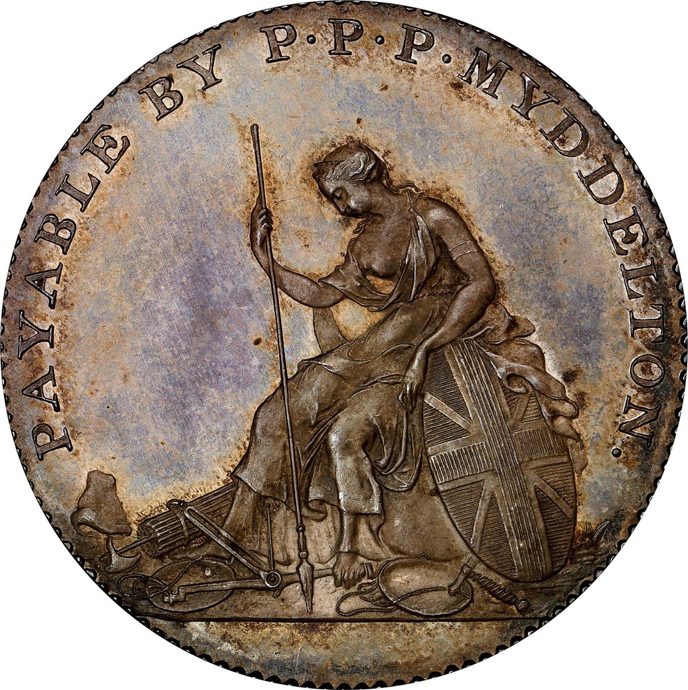 1796 MYDDELTON, SILVER TOKEN PCGS PR 65