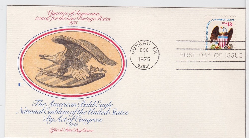 TurtlesTradingPost- Eagle & Shield Definitive -1975 #1596 Fleetwood Cachet FDC