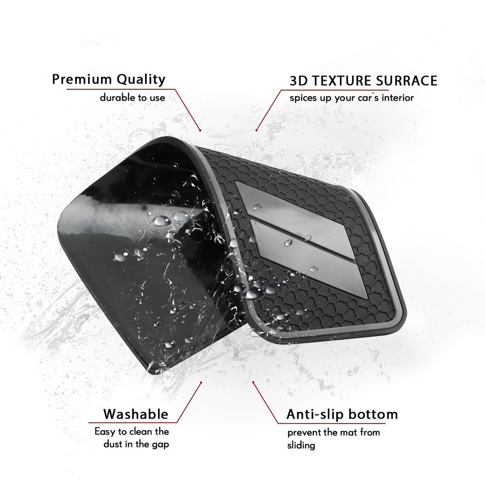 ARIDOSE for 2014-2020 Dodge Durango Cup Holder Liner Insert Mats Accessory 5PCS