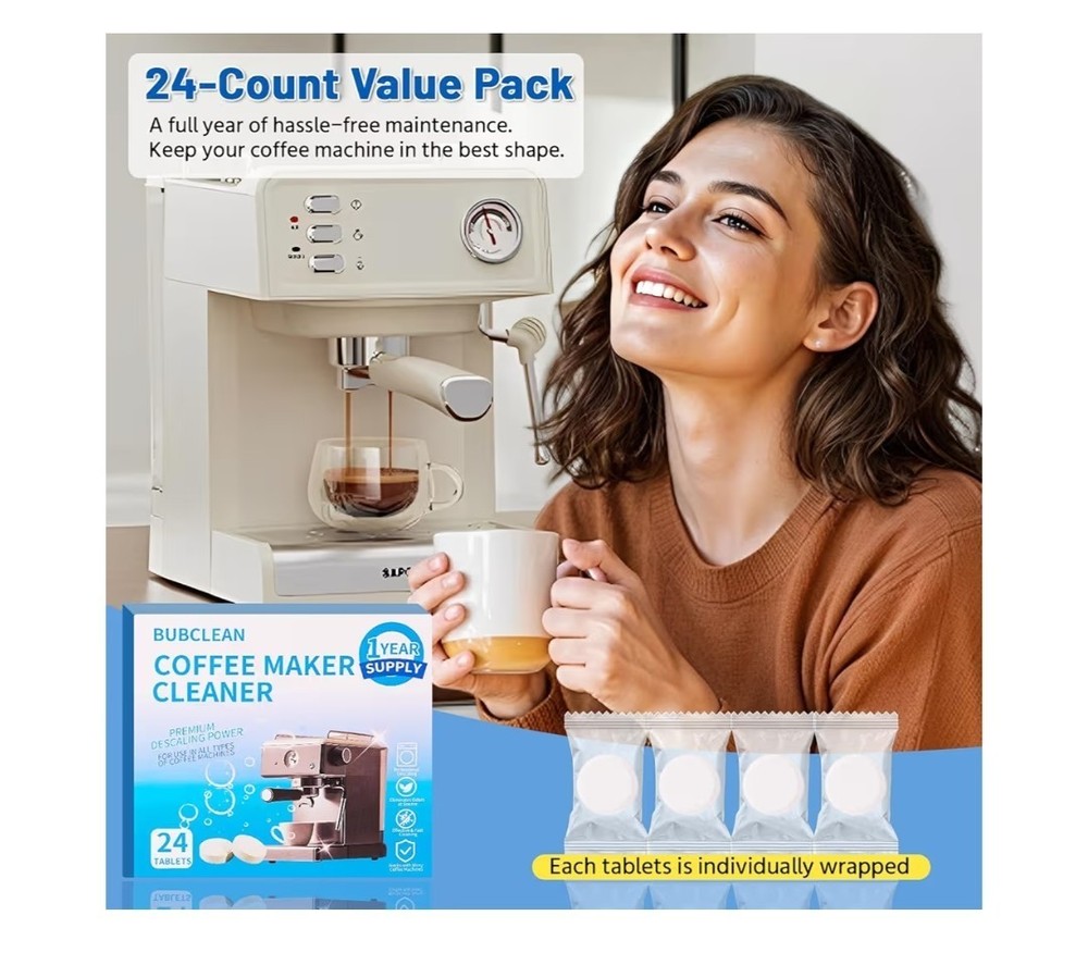 Coffee Maker Cleaner Descaling Tablets 24 Count Espresso Machine Cleaner