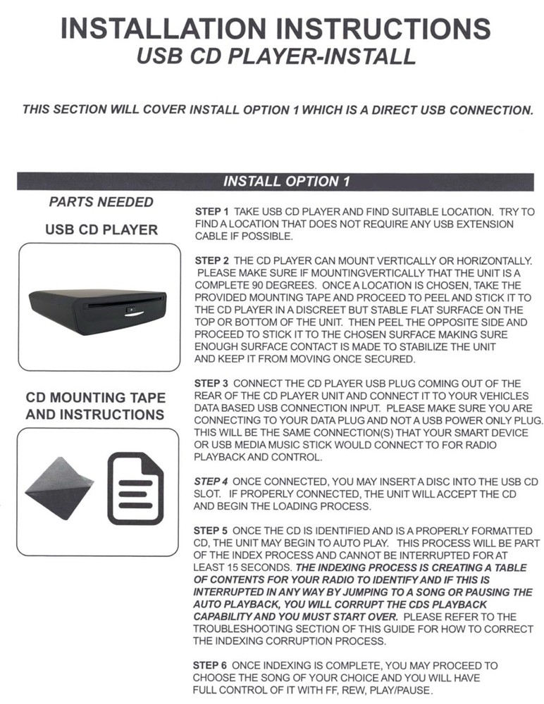 (AIE) VN-CDUSB - “Add-on” Vehicle USB CD Player – Single Cable Installation