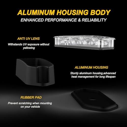 Strobe lights for trucks With Sync Feature Aluminum Thick Style Amber White