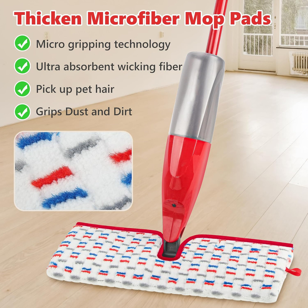 Microfiber Mop Pads Compatible with O-Cedar Promist MAX Spray Mop, Reusable Mop