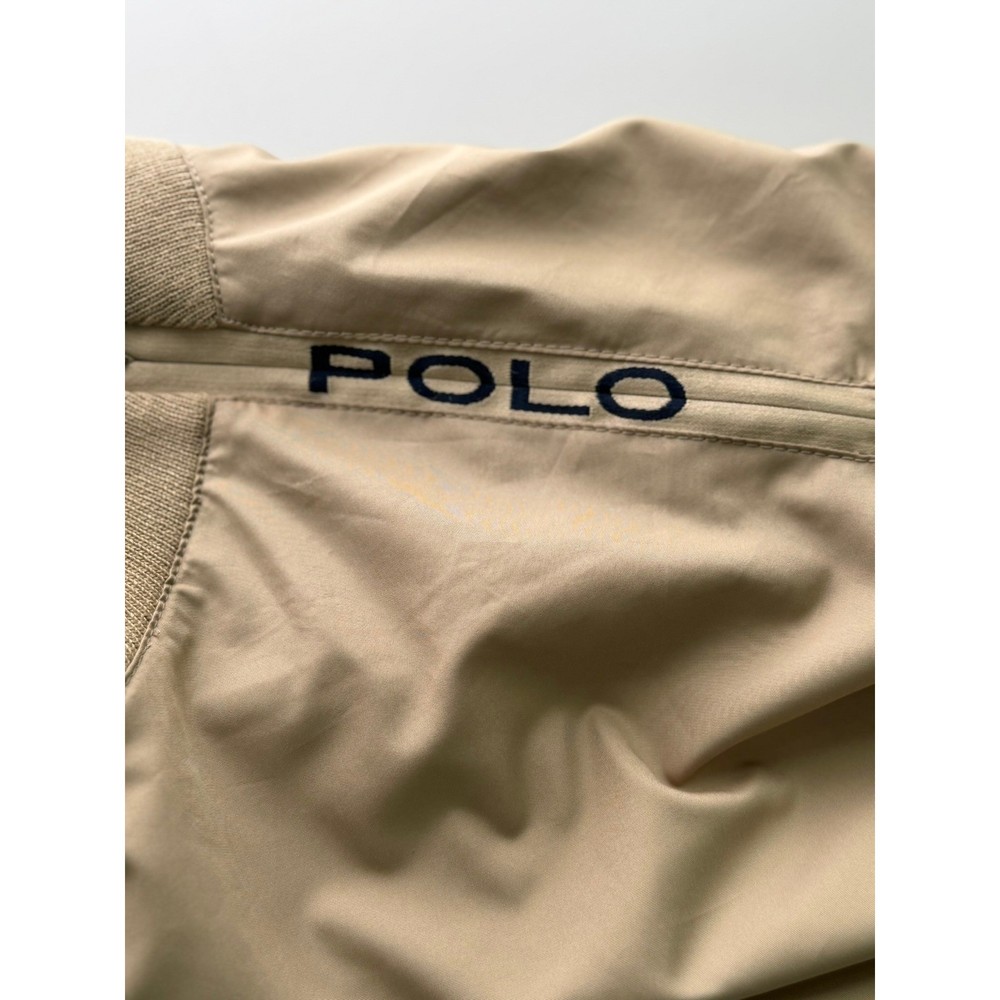 Polo Golf Ralph Lauren Mens Medium windbreaker Pullover Tan Beige Mesh Lined M