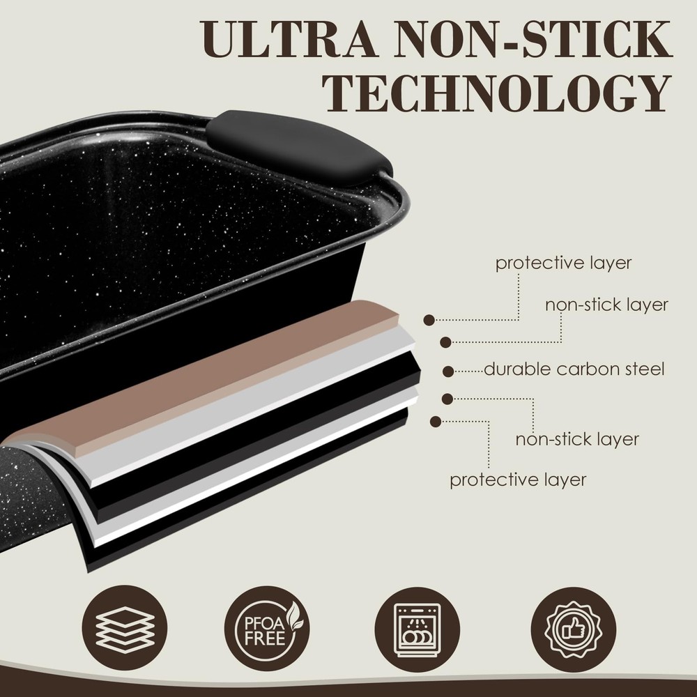 Baking Pans Set Nonstick, Bakeware Sets Stackable with Silicone Handles, AIVI...