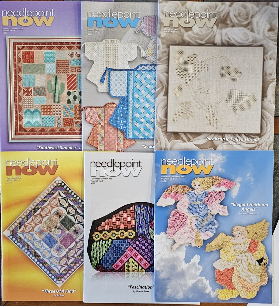 6 Needlepoint Now Magazine Issues Jan-Dec 2008