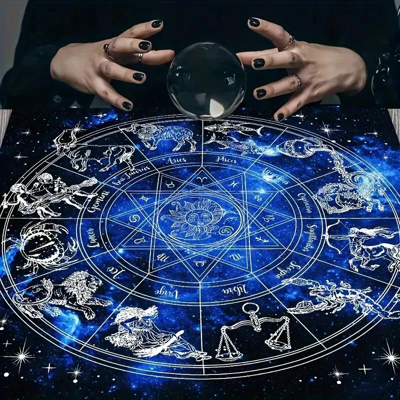 Wiccan  Zodiac  Altar Cloth Witch Pagan Tarot   29 1/2"