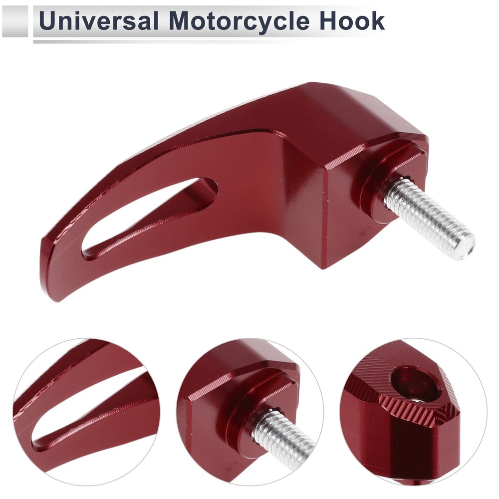 Alloy Motorcycle Hook with Screw and Key 1 Set Red