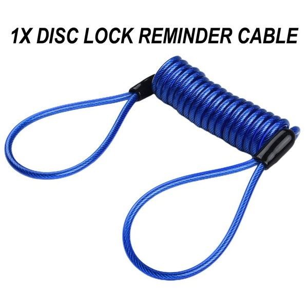 1* Disc Lock Reminder Cable Helmet Disc Brake Lock Blue Security Cable Coil