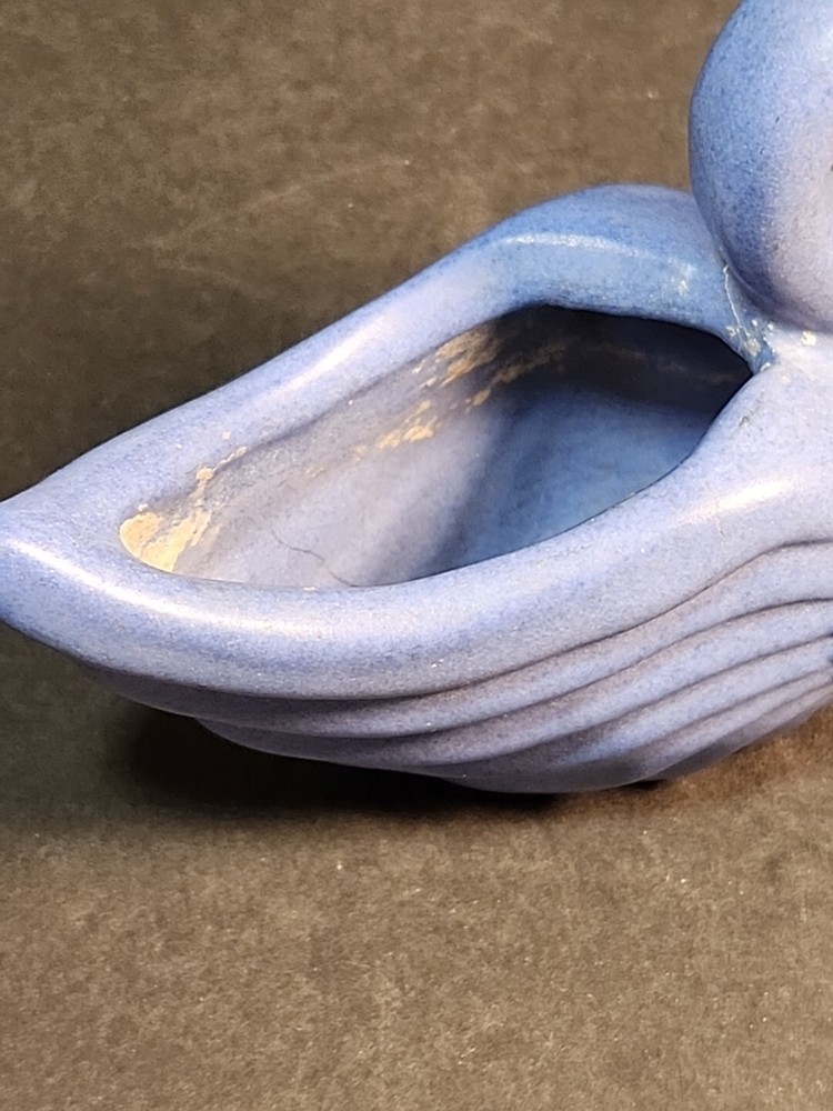 Niloak Pottery Art Deco Blue Swan Miniature Planter Succulent