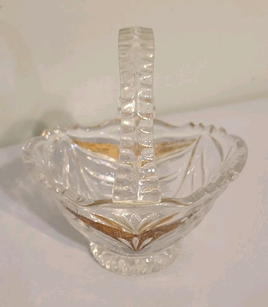 Crystal Basket Vintage/Retro With Gold