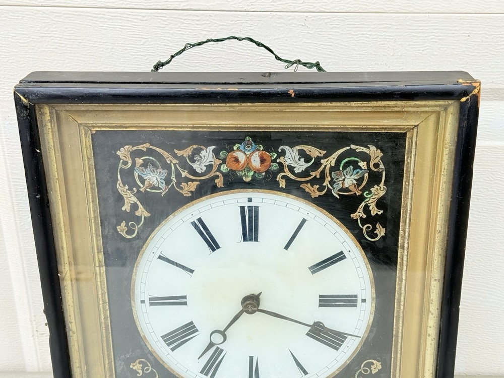 Antique Black Forest Picture Frame Wall Clock