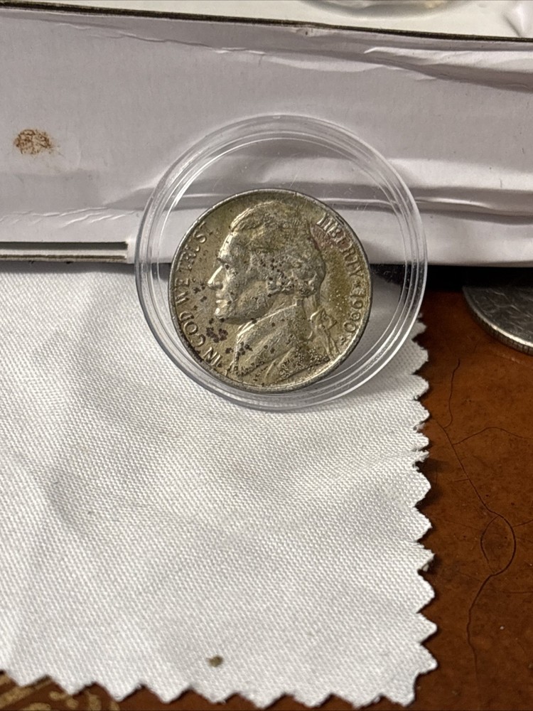 1990 Rare US Nickel Error Missing Clad Layer Both Sides💥💥