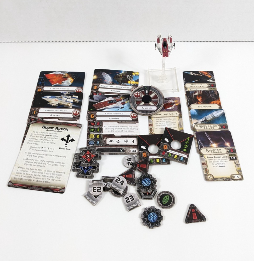 STAR WARS X-WING Miniature Game 1.0 A-WING Used COMPLETE FFG OOP