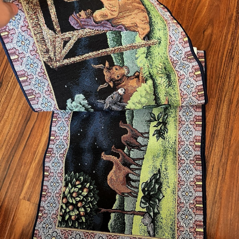 Nativity Tapestry Table Runner Christmas 13" x 72"
