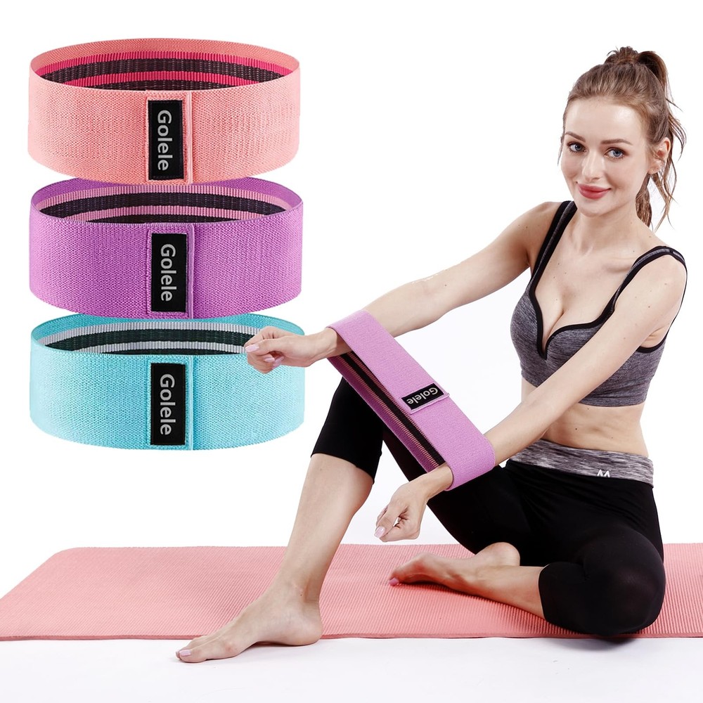 Resistance Bands for Working Out 3 Booty Bands- Light Medium Heavy Fabric Exe...