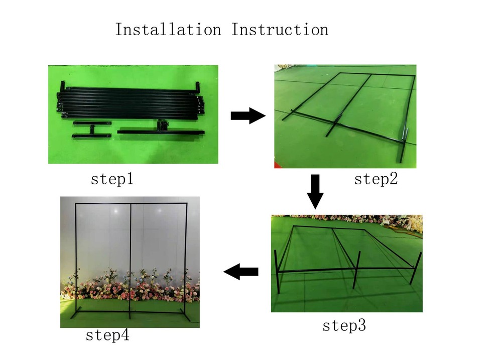 Wedding Party Backdrop Stand Metal 2.3m*2.3m Black Backdrop Frame for Ceremony