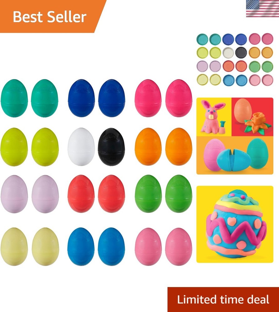 Play-Doh Eggs 24-Pack, Dinosaur & Dragon Egg Hunt Toys, Modeling Compound for...