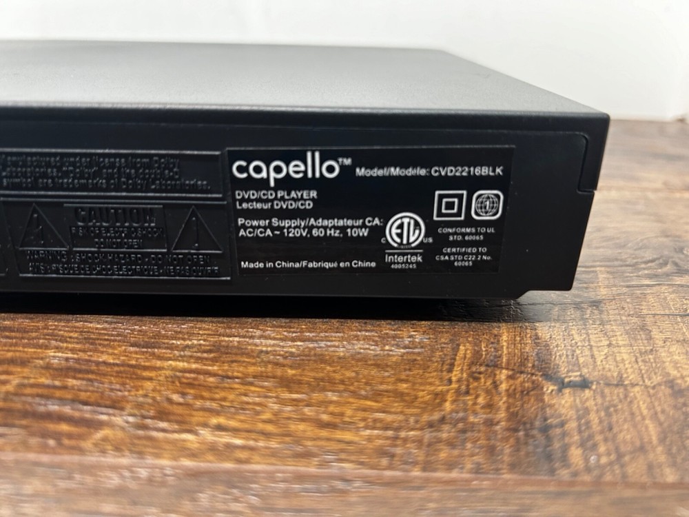 Capello Model CVD2216BLK Compact DVD/CD w/Remote