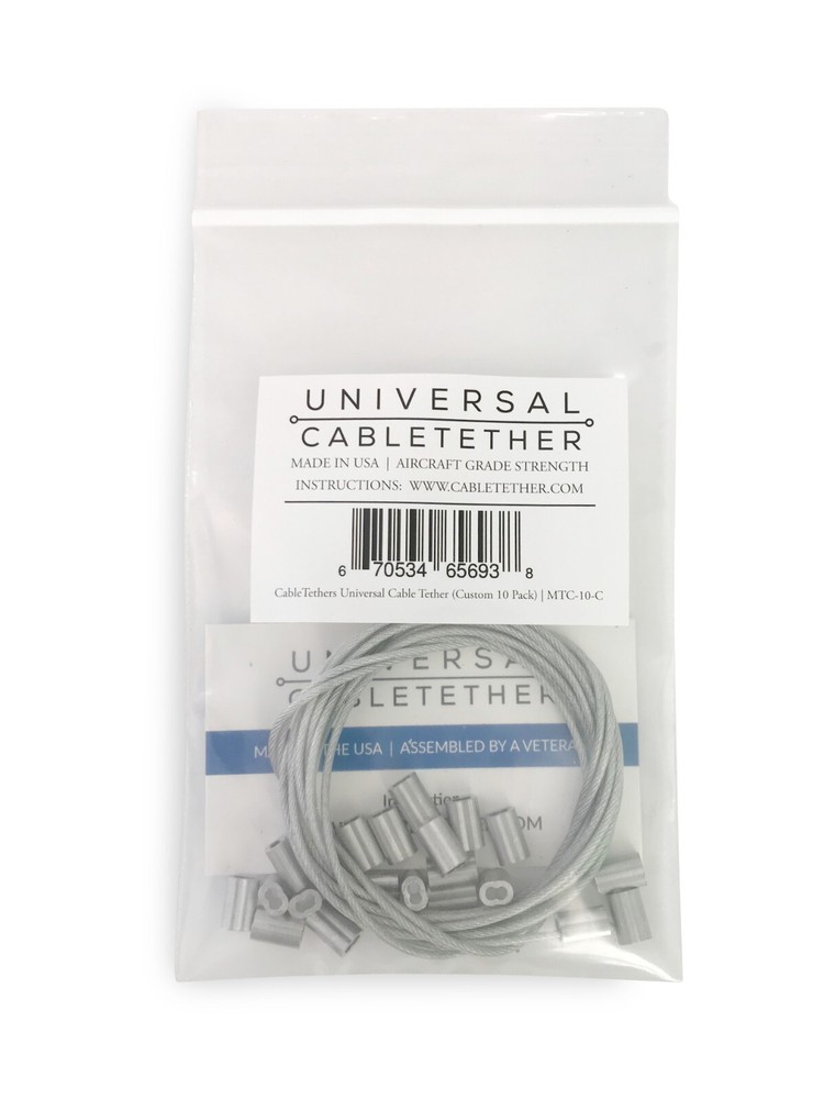 CableTether.com Universal Cable Tether 10 Pack - Custom or DIY
