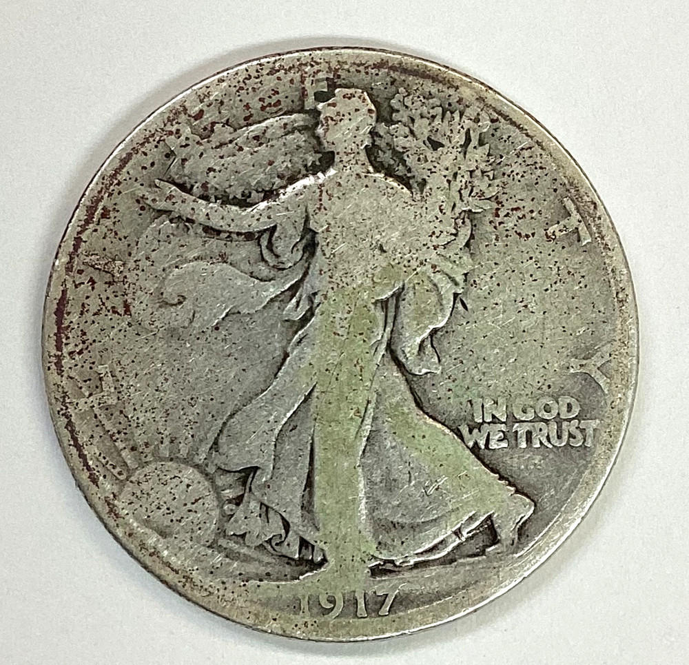 1917-S Walking LIberty Half - MM on Reverse