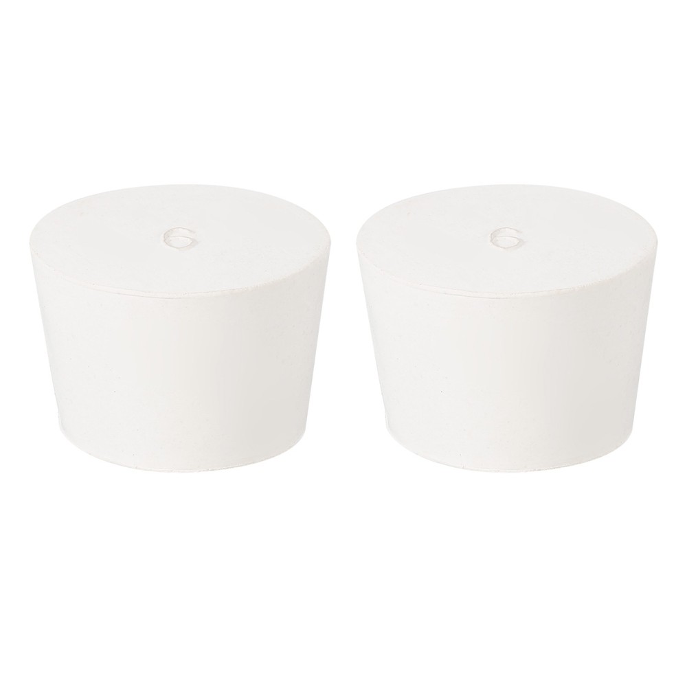 2Pcs Solid Rubber Stoppers, White 9# Tapered Lab Plugs, 46x38x30mm