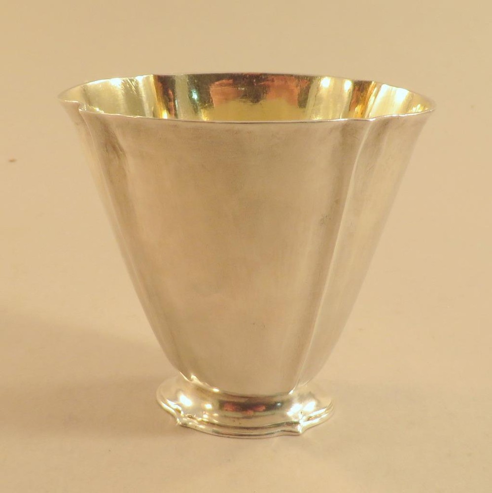 Antique Solid Silver Tulip Beaker Strasbourg Style Schuch 1732
