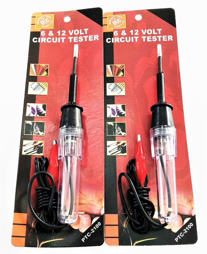2 PTC PROFESSIONAL 6 & 12 VOLT CIRCUIT TESTERS PROBE TEST LIGHT #2100