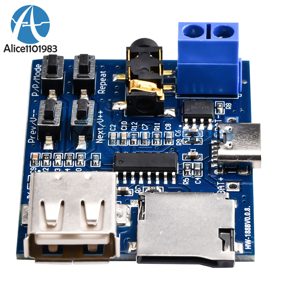 TF Card U-disk MP3 Format Decoder Board Amplifier Decoding Audio Player