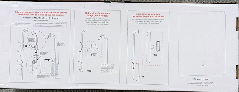 Mighty Mule FM100 Keypad/ Intercom Mounting Post - Black - New Open Box